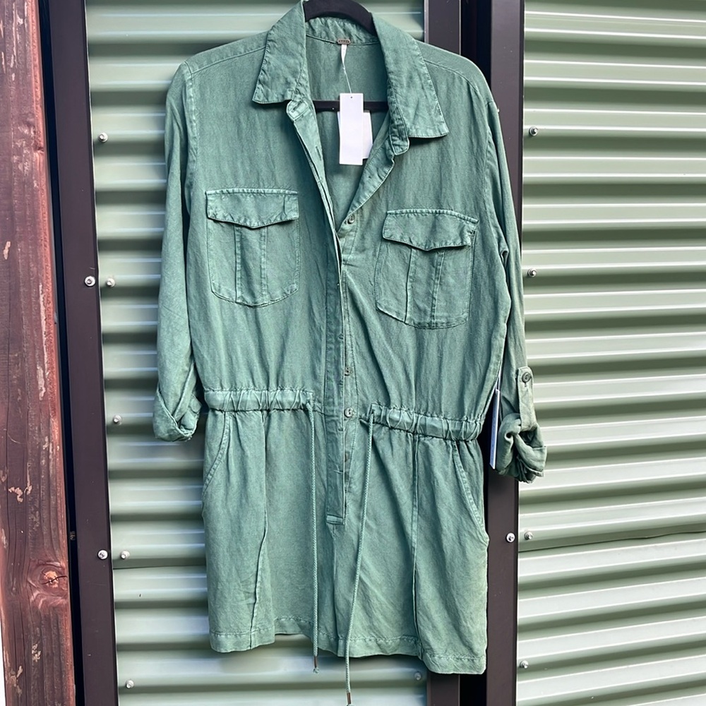 Size Large Young, Fabulous & Broke Sage Green Romper